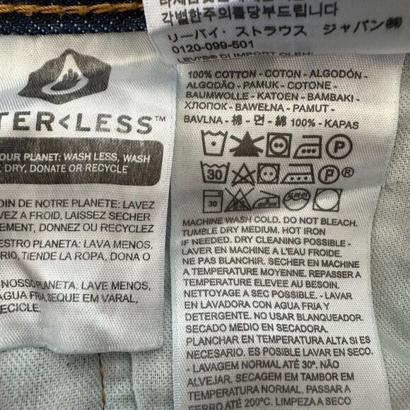 Levis 501 Original Fit Jeans 38x34 Button Fly Straight Blue - Picture 8 of 10